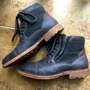 Moderately used brown zipper boots-size 8.5